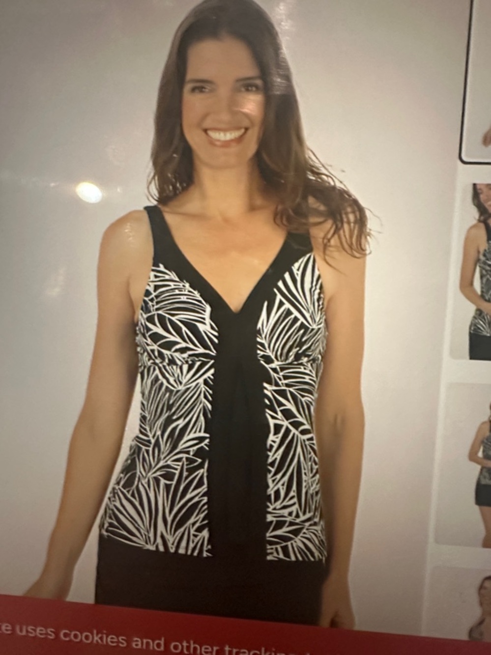 Ceeb Capri Flyaway Black & White Adjustable Tankini Top Size 10 View 2
